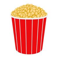 Popcorn icon design. Popcorn in a bucket, isolated on a white background vector