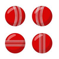 Four cricket balls from different views, isolated on a white background vector