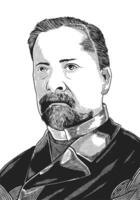 Louis Pasteur 1822-1895 face drawing. Scientist known for vaccines and pasteurization. Black and white art. vector