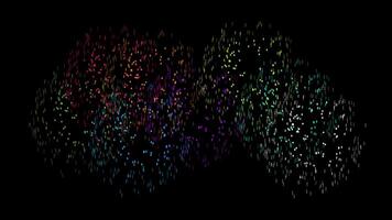 Fireworks with different color black background luma key 4k video