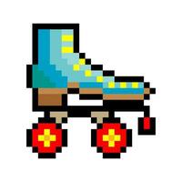 Roller skates in pixel art style vector