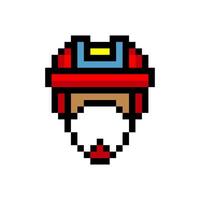 Hockey helmet in pixel art style vector