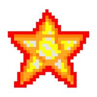 Star shape in pixel art style vector
