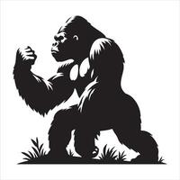 An image of a gorilla standing tall and powerful vector