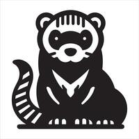 Sitting Angel cat silhouette art and graphic silhouette with a white background and black color vector