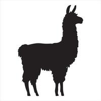 Rough illustration of a Llama silhouette with a river view vector
