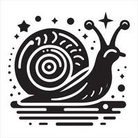 Graphic artwork of the silhouette of a snail vector