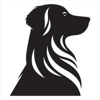 High-quality graphic design of a dog silhouette in black and white with a tail vector