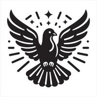 Graphic silhouette drawing of a pigeon vector