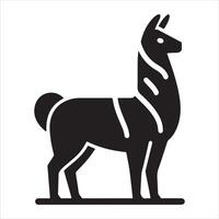 Llama silhouette in rough sketch with space and sci-fi elements vector