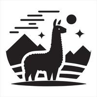 Ideal for T-shirt images, the Llama High Quality Graphic Logo graphic design vector