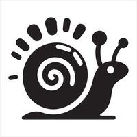 Graphic illustration of a snail silhouette on a white background vector