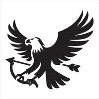 Airborne Domination Dynamic Hunter Emblem Eagle Icon in Black Illustrator Eagle vector