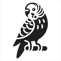An illustration of a parrot's silhouette on a branch vector