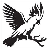Graphic Illustration of a Parrot Silhouette vector