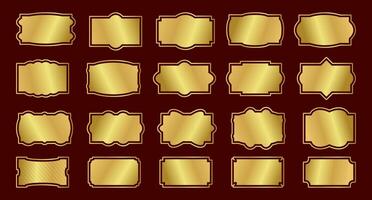 Vintage Gold retro frames with elegant designs for creative displays, personalized art. Ornate empty borders for rich background, enhancing artwork or decorative pieces in setting. New year decoration vector