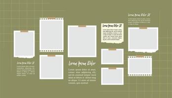 Pictures or photos frame collage layout abstract photo frames and digital photo wall template vector