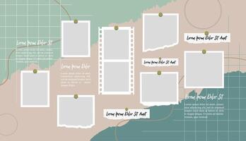Collage grid photo effect template design vector