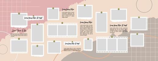 comics page grid layout abstract photo frames and digital photo wall template vector