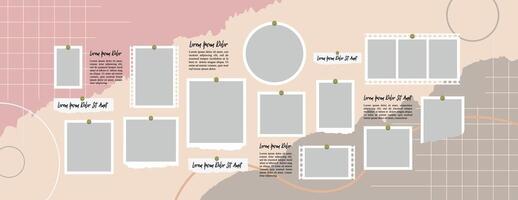 page grid layout abstract photo frames vector