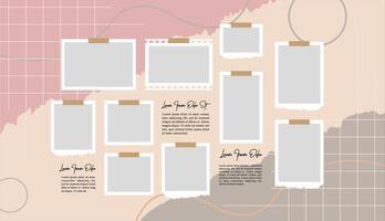 Collage photo frames set with text vector