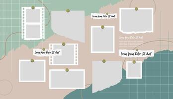 grid digital photo collage design template vector