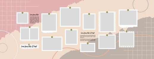 grid digital photo wall template vector