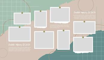 Blank collage frame template for photos and images vector