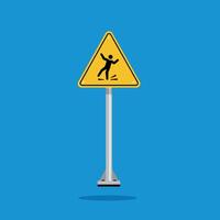 Slip warning on yellow triangle board. Suitable for posters and web icons vector