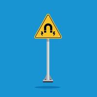 Warning strong magnetic field on a yellow triangle board. Suitable for posters and web icons vector