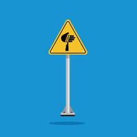 sharp element warning sign with yellow triangle board. Suitable for posters and web icons vector