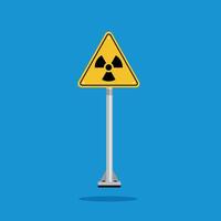 Radioactive hazard warning sign on yellow triangle board. Suitable for posters and web icons vector