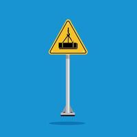 Yellow triangle signboard fall over warning. Suitable for posters and web icons vector
