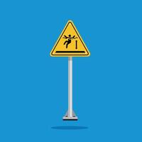 deep water warning sign on yellow triangle board. Suitable for posters and web icons vector