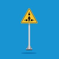 moving part warning sign on yellow triangle board. Suitable for posters and web icons vector