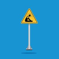 apshyxiating atmoshphere area warning sign on yellow triangle board. Suitable for posters and web icons vector