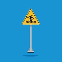 water skiing area a yellow triangle board. Suitable for posters and web icons vector
