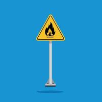 flammable substance sign on yellow triangle board. Suitable for posters and web icons vector