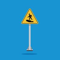 step up area on a yellow triangle board. Suitable for posters and web icons vector