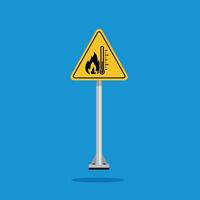 flammable substance sign on yellow triangle board. Suitable for posters and web icons vector