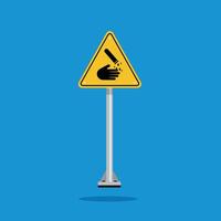 chemical hazard warning sign on yellow triangle board. Suitable for posters and web icons vector