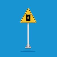 recycling bin warning sign on yellow triangle board. Suitable for posters and web icons vector
