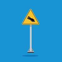 missile warning with yellow triangle board. Suitable for posters and web icons vector