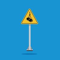 suspendedn warning load with yellow triangle board. Suitable for posters and web icons vector