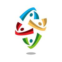 new colorful connected unity colorful people community logo design illustrations vector