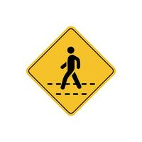 road sign icon, zebra crossing on yellow rhombus. board.suitable for poster use and web icon vector