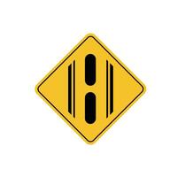 road sign icon, gap in median on yellow rhombus. board.suitable for poster use and web icon vector