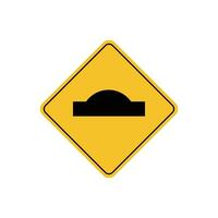 road sign icon, speed bumps in road on yellow rhombus board. suitable for poster use and web icon vector