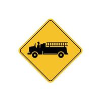 road sign icon, warning for emergency vehicles on yellow rhombus. board.suitable for poster use and web icon vector