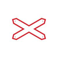 rroad sign icon, Rail Crossing with 1 railway road on yellow rhombus. board.suitable for poster use and web icon vector